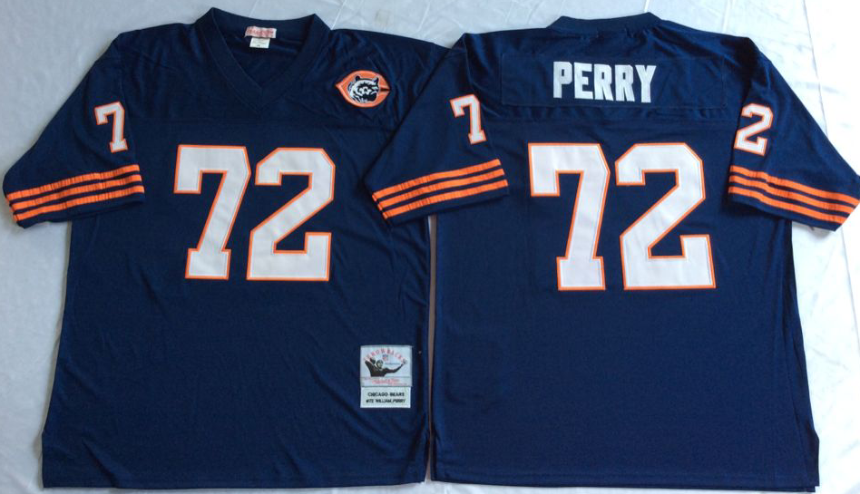Men NFL Chicago Bears #72 Perry blue  Mitchell Ness jerseys->chicago bears->NFL Jersey